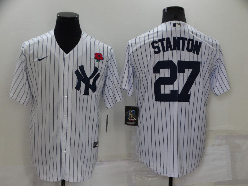Men's New York Yankees Giancarlo Stanton #27 White Jersey
